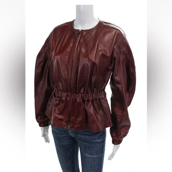 Ulla Johnson Briar Lamb Leather Jacket Mahogany Size Small NWOT - Picture 8 of 15